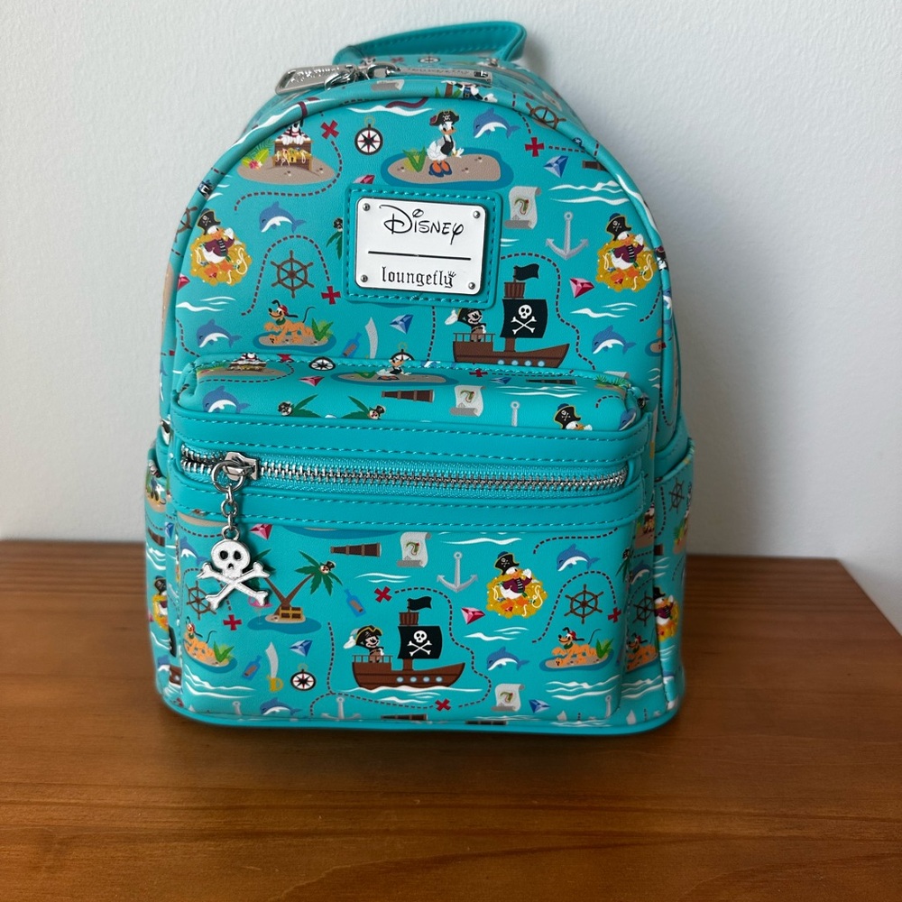 Loungefly Disney Sensational Pirates Characters Mini Backpack Teal One Size New